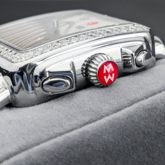 Michele Deco Diamond Dial Mother-of-Pearl White Chronograph SAME DAY SHIP! - Picture 5 of 8